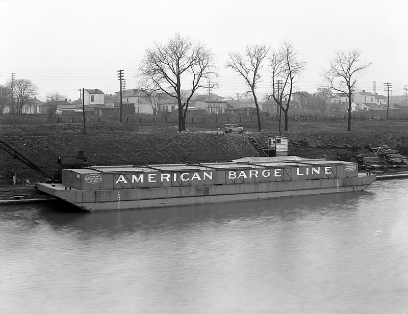 American Barge Line Number 200 barge, the Ohio River, 1929