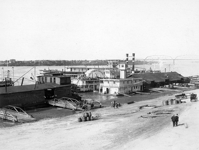 Оживленный причал на реке Огайо, Луисвилль, Кентукки, 1907