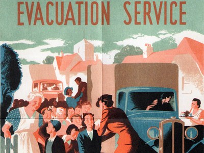 Плакат: Гражданская Оборона. Разыскиваются женщины для эвакуационной службы. Оксфорд.