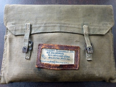 Khaki Letter case belonging to 7912285 Summers, E Trooper. H.Q. Squadron 26th Armoured Brigade 6th British Arm’d Division.