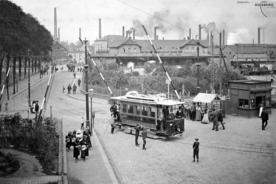 Рурский вокзал, примерно 1900 год. Городской архив Дуйсбурга. Рурорт, транспорт. № 40.