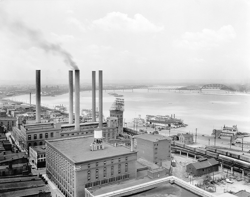 Набережная Луисвилля, Кентукки, с видом на запад, 1926 год