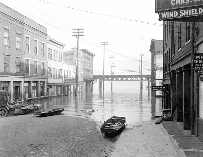 Наводнение 1924 г., Четвертая улица, Луисвилль, Кентукки