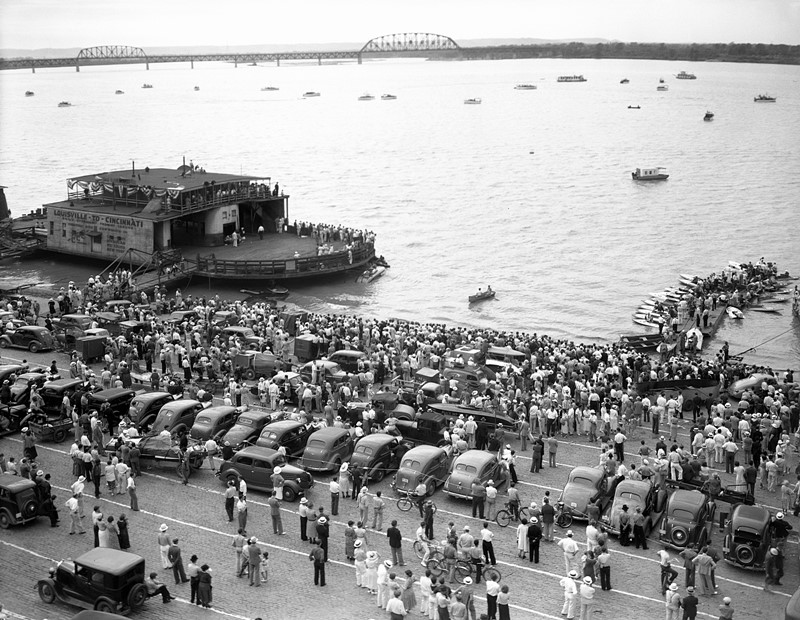 Регата моторных лодок Калверта на реке Огайо, Луисвилль, Кентукки, 1937 год