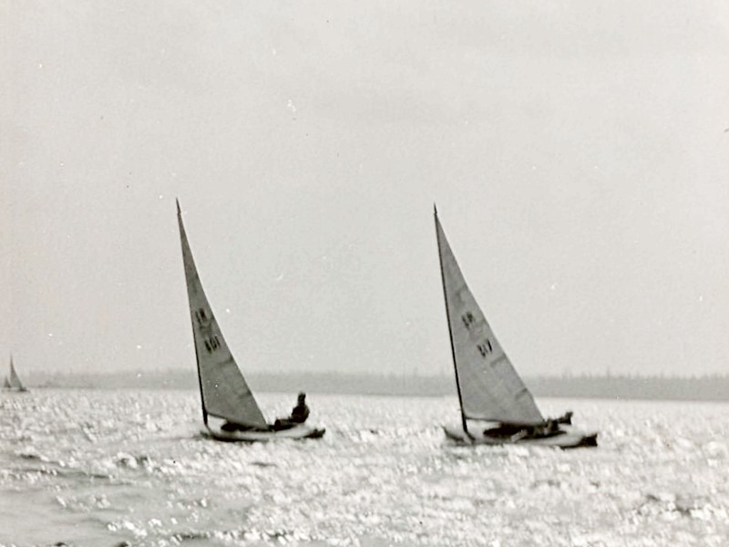 Two sailing boats on the Kama River. [the 1960s]